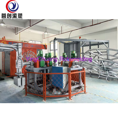 YINGCHUANG CC-3A-2000 Karuzelowa maszyna do formowania rotacyjnego, trzyramienny obrotowy przemysłowy sprzęt do formowania rotacyjnego do pustych produktów z tworzyw sztucznych